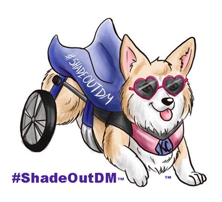 #Shadeoutdm drawing of a corgi with a walking assist aid